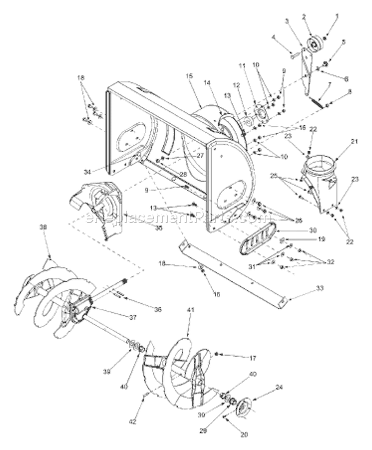 Page A Diagram and Parts List for 2002 Yard Man Snow Blower